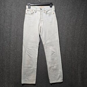 Levis Wedgie Jeans Womens 25 x 27 Straight Button Fly Light Wash Stretch Denim